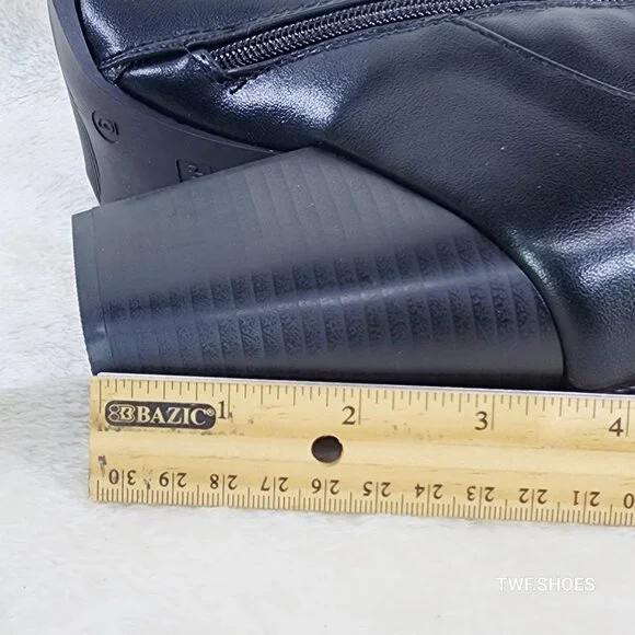 Elegant Black Embroidered Heeled Boots - Picture 7 of 7